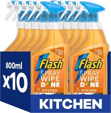 10  x 800ml Flash Kitchen Cleaner Sprays, 8 Litres Kitchen Cleaning, Citrus 3.75 per litre
