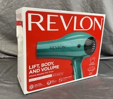 New Revlon Volume Boosting Hair Dryer Green w/ Concentrator and Diffuser Sealed
