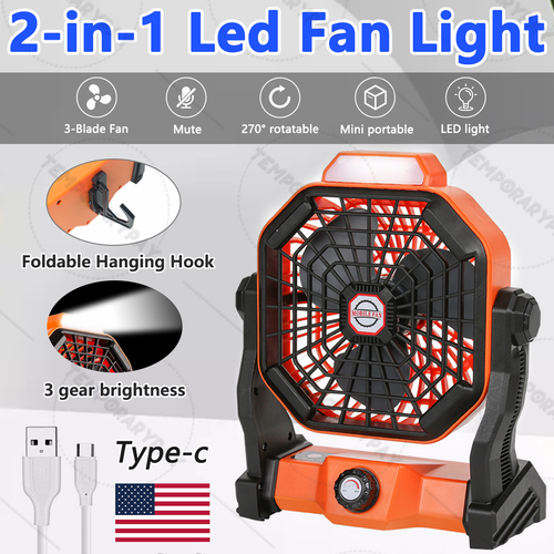 Mini Ventilador Recargable USB Pequeño 7800mAh Luz 3 baldas Ventilador de Escritorio Exterior 767853032816 eBay