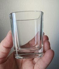 Set Of 10 Heavy Base Square Shot Glasses Clear Ice Cube Look Made in USA 2.2 Oz