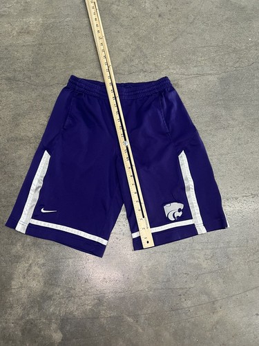 Nike K-State Boys Youth Size L Large Purple Athletic Drawstring Elastic Shorts - Picture 6 of 10