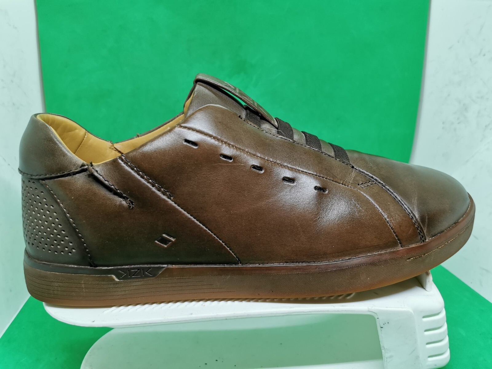 Kizik New York Shoes Men's 11M Brown Leather Comfort Slip On Low