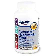 Equate Complete Multivitamin/Multimineral Supplement Tablets, Men 50+, 200 Cnt