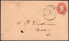 USA 3¢ Star Die Used in Confederacy, Savannah, Ga MAR 9, 1861 to Macon, Ga