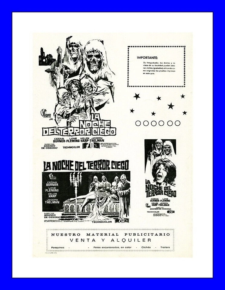 Rare 1972 Tombs Of The Blind Dead Knights Templar Orig Press Books & Lobby Cards - Image 2 of 2