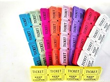 Raffle Tickets 50 Flat Double Stub 50//50 Keep This Coupon Carnival Festival