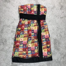 Plenty by Tracy Reece Dress Sz 8 Sleeveless Colorful Abstract Print Corset