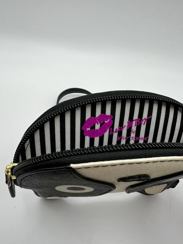 Betsey Johnson Muñequera Negro Blanco Cartera Cartera Gato/Perro Luv Betsey Foto 4 de 4