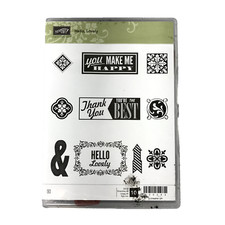 Stampin Up Hello, Lovely 10 Piece Rubber Stamp Set 130243