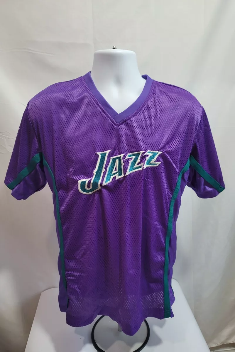 Vintage Utah Jazz Color Purple Green Jersey Mens Size X Large Pro