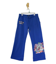 Ed Hardy Women TIGER LOTUS Wide Leg Sweatpants L Tattoo Athleisure Street Y2K