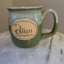 Sunset Hill Stoneware Coffee Mug Align Chiropractic Wisconsin Green Backbone