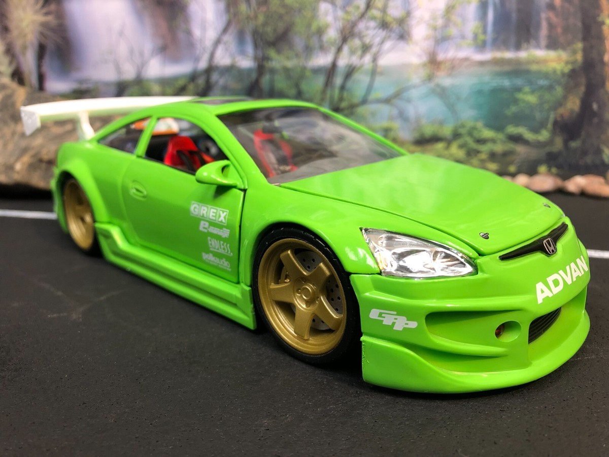 ミニカー Honda Accord Import Tuner T05-09 RARE! Funline MUSCLE MACHINES 2004 HONDA ACCORD Tuner LIME GREEN 1