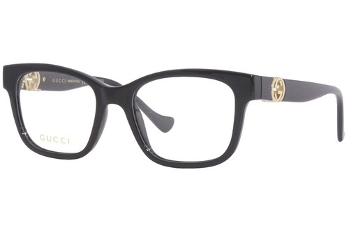 Gucci Men's Eyeglasses Ruthenium Metal Rectangular Frame Demo Lens