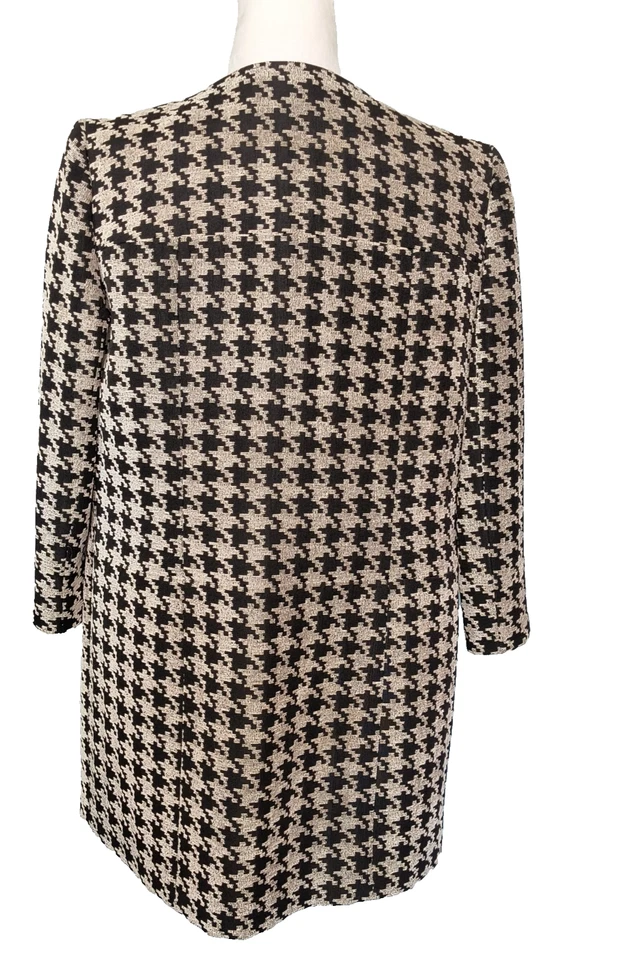 Chaqueta Kasper Mujer Talla 8 Frente Abierto Bolsillos Forrados Mezcla Viscosa Pata de Gallo Foto 2 de 4