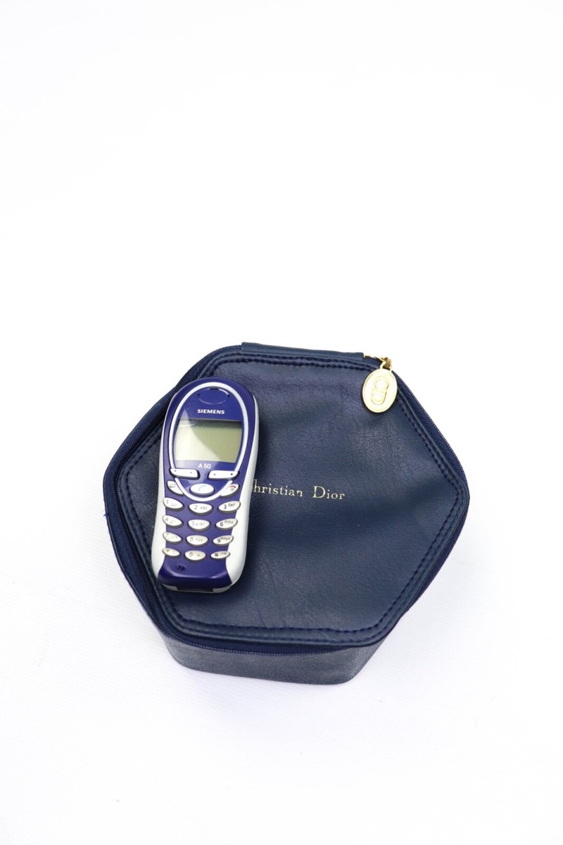 Christian Dior Vintage REPAIRED Diamond-Shaped Navy Blue PVC