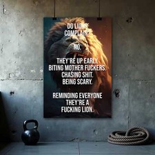 Motivational Gym Poster - Inspirational Quotes Wall Art for Office