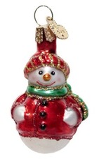OWC Old World Christmas Snowman Glass Christmas Ornament Vintage