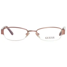 GUESS GU9109 BRN Brown Half-Rimless Plastic Eyeglasses Frame 47-17-130 9109