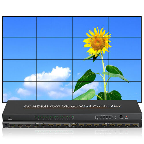 4K HDMI Video Wall Controller 4X4 2x2 1x4 1x3 16 TV Splice Bildschirm Prozessor - Afbeelding 1 van 13