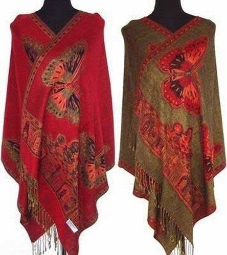 Pashmina 中国女士女式丝绸披肩围巾裹巾蝴蝶多色 - 第 2 张/共 18 张