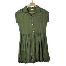 Crazy 8 Green Short Sleeve Utility Knee Length Dress 14