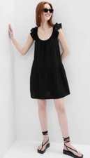 NWT Gap Women's Boho Crinkle Gauze Lightweight Black Mini Dress XXL Tall 18
