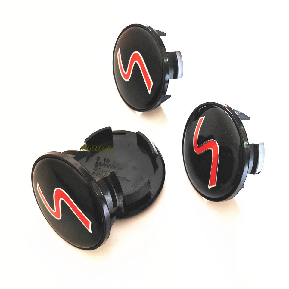 3D Red S Wheel Center Hub Cap 54mm For Mini JOHN COOPER S R50 R53 R56 R60 - Image 3 of 3