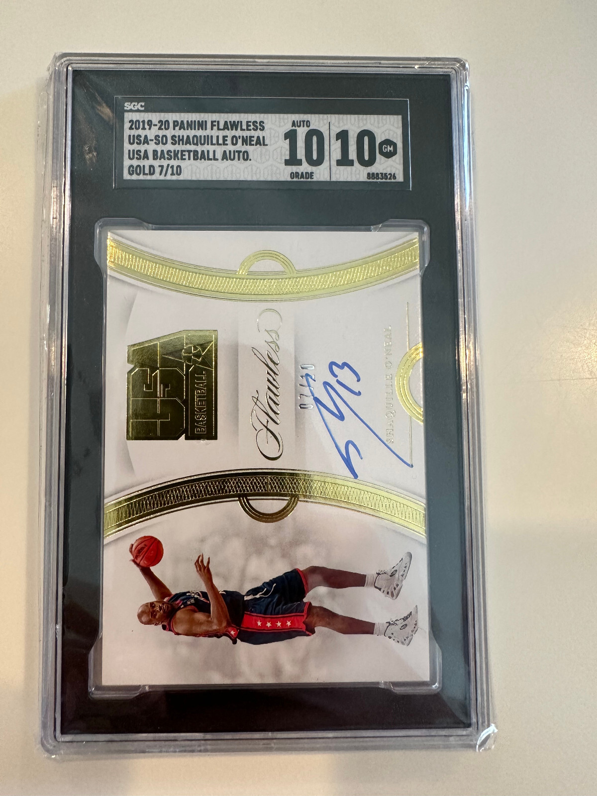 2019-20 Flawless Basketball Shaquille O’Neal GOLD AUTO 7/10 Team USA SGC 10 $5k+