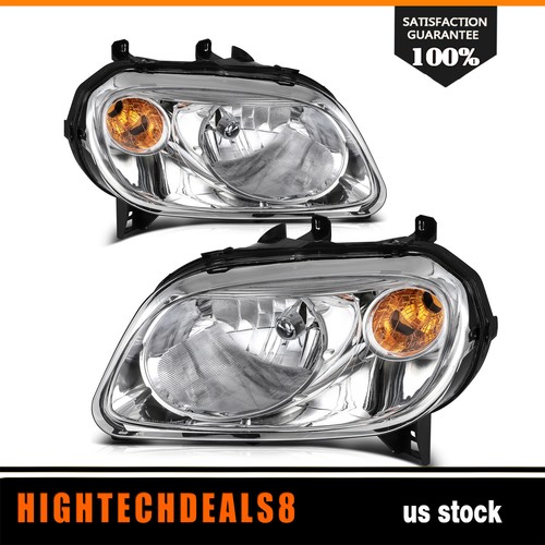 Headlights Assembly For 2006-2011 Chevy HHR Chrome Housing w/Reflector Pair New - Picture 2 of 14
