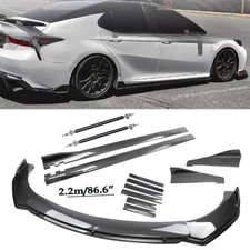 Carbon Fiber Front Bumper Lip Spoiler Splitters Body Kit For Camry SE XSE