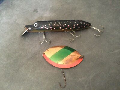 Leurre vintage Allan Cole Swim Bait AC Plug 12 appât en bois