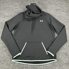 Under Armour Hoodie Sweatshirt Womens Medium Black Long Sleeve Cold Gear Loose