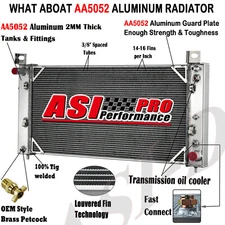 3-ROW Aluminum Radiator For 1999-14 Chevy Silverado 1500 2500 HD 4.3L-6.0L