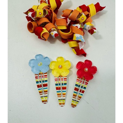 Gymboree Tropical Garden -6 Piece Accessory Lot Elastic Barrette Scrunchie - Picture 2 of 5