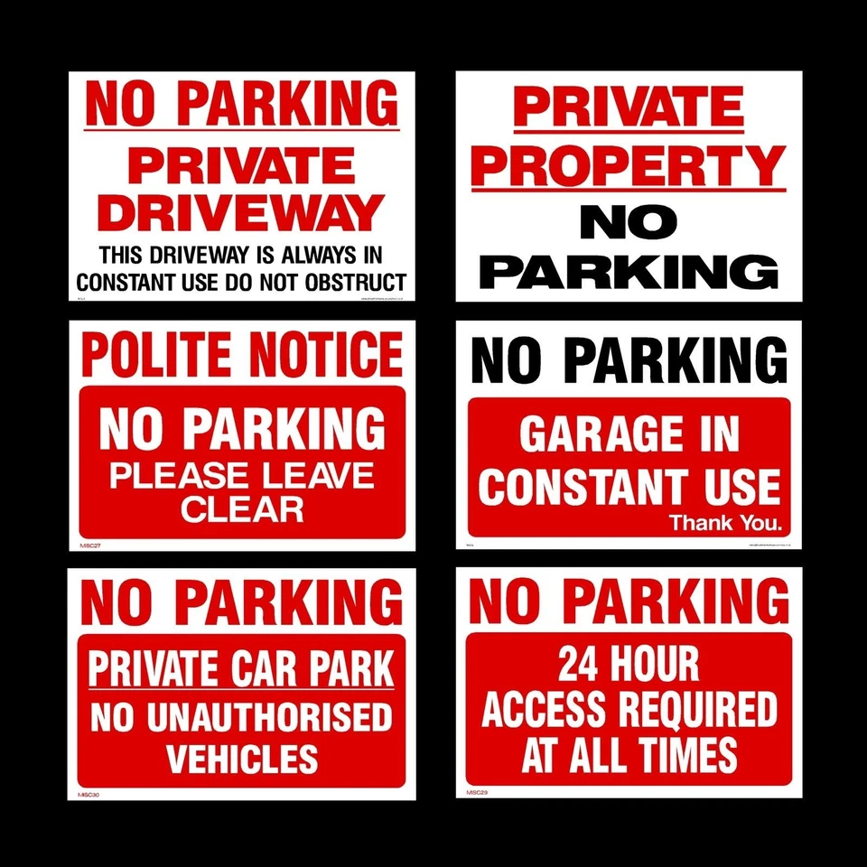 HEALTH&SAFETYDIRECT No Parking / Private Property - 3mm Metal Sign - 3 Sizes