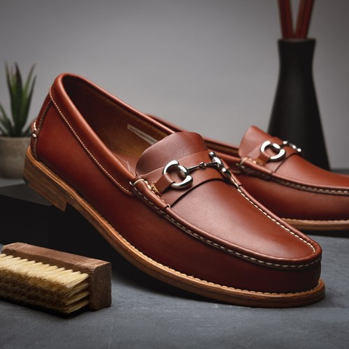 Handsewn Shoe Co. - Men's Leather Slip-on Bit Loafer - Brown - NWT - Size US 8.5