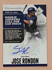 JOSE RONDON AUTOGRAPH ROOKIE  2017 Chronicles #CA-JR Padres, Combined S&H