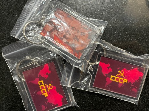 CCCP Soviet Communist Stalin Lennon Marx Hammer Sickle 5.0cm By 3.5cm Keyring - Picture 4 of 4