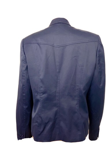 Oscar de la Renta Womens Long Sleeve Peplum Blazer Jacket Navy Size 8 - Picture 4 of 6