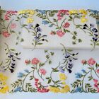 Floral Embroidery Double-edged Lace Trim/Sheer Nude Base/Sewing/Crafts/9.5" Wide