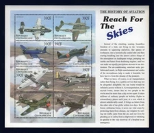 Central Africa 2000 - Aviation History - Sheet of 8 Stamps - Scott #1332 - MNH