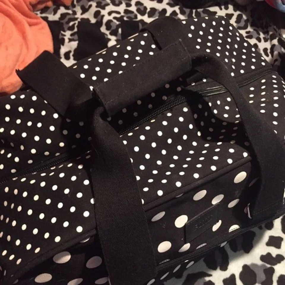 Victoria's Secret PINK Rare Polka Dot Wheelie Luggage Bag HTF VS Black White - Image 3 of 4