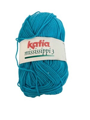 Katia Mississippi 3 Light Blue Yarn 60% cotton 40% acrylic 50 g Spain AT842