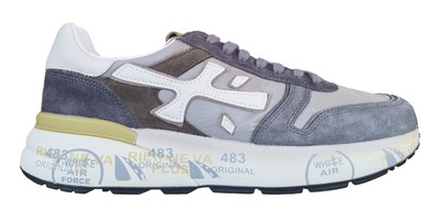 Premiata men's suede and fabric sneaker MICK_7713 grey-beige
