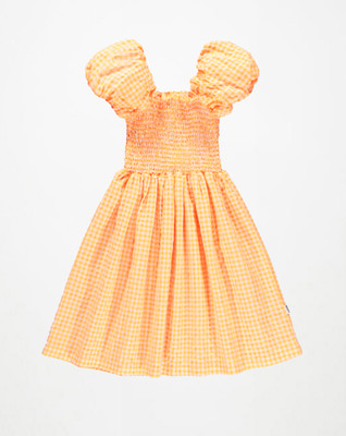 MOLO Girls Cherisla Dress 2S26E1389490 Orange Check Summer 3-4y NWT FREE SHIP