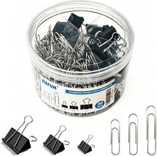 360 Pack Paper Clips and Binder Clips Set Mixed Sizes Office School Home