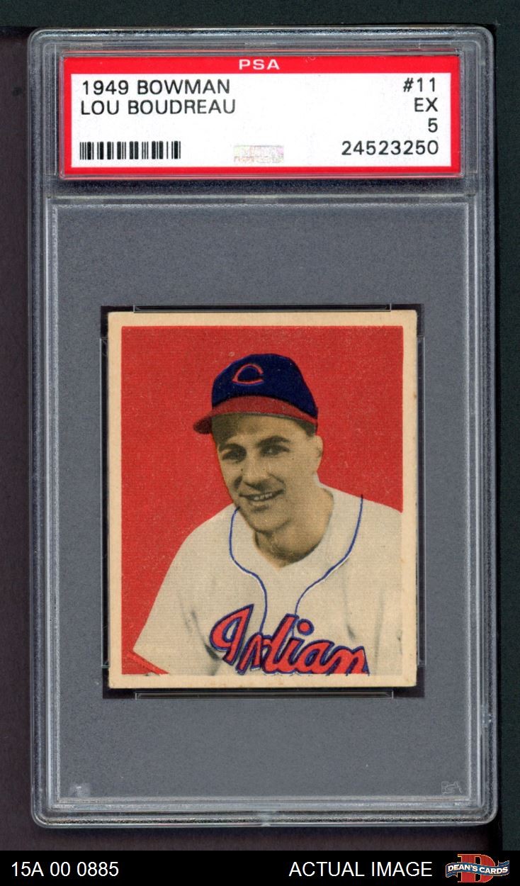 1949 Bowman #11 Lou Boudreau Indians RC HOF MANAGER PSA 5 - EX