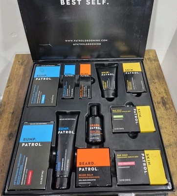 Patrol Grooming Beard Wash Oil Moisturizer Beard Balm Face Soap Mens Kit 
