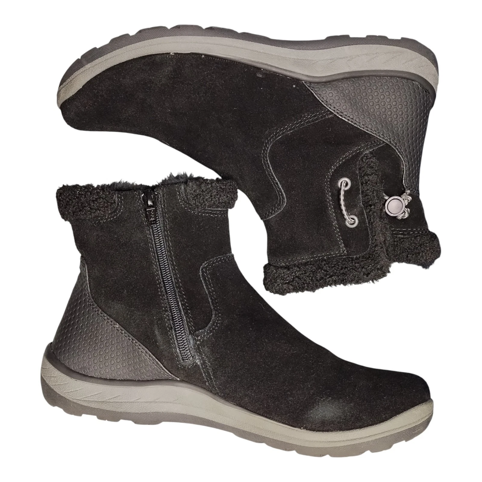 Baretraps Kalina Winter Snow Boots Womens 9M Black Leather Weatherproof Side Zip